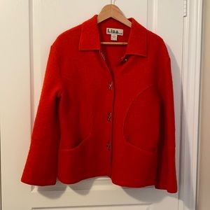 Wool blazer with silver clasp details